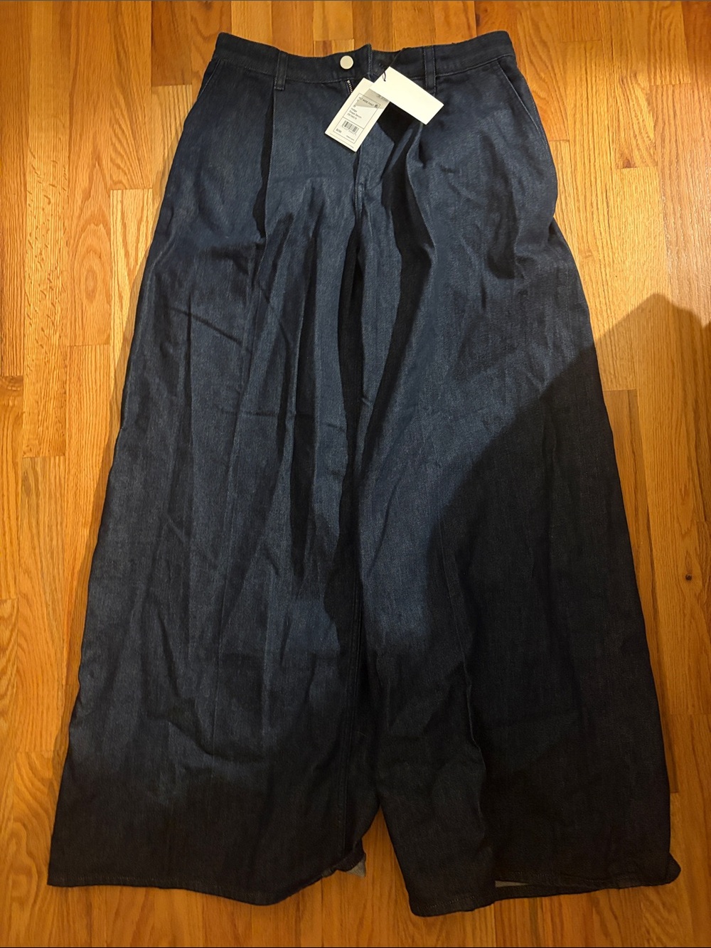Theory Indigo Drape Denim Wide Leg Pants 29